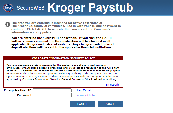 Kroger Paystub Login