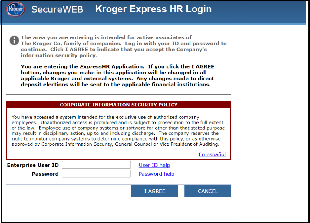 Kroger Express HR Login