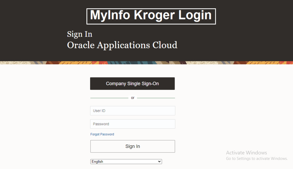 MyInfo Kroger Login